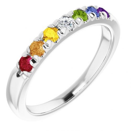 14K Gold Forever Proud Commitment Ring For LGBTQ Community, 2.5mm Natural Gemstone Jewelry For Marriage Equality, Free Engraving Available