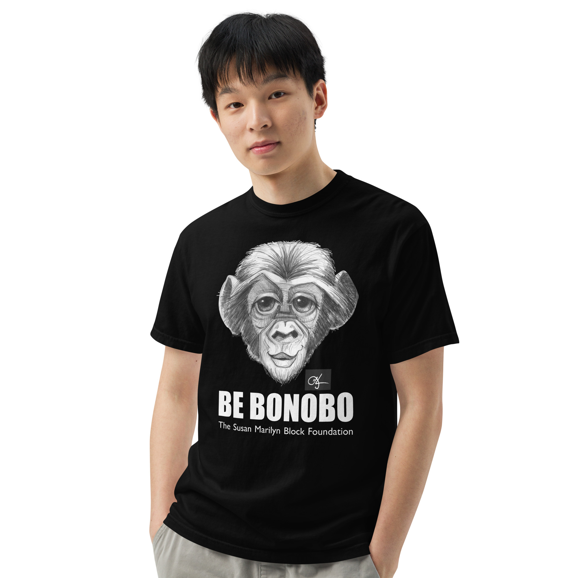 Be Bonobo Unisex garment-dyed heavyweight t-shirt - Image 3
